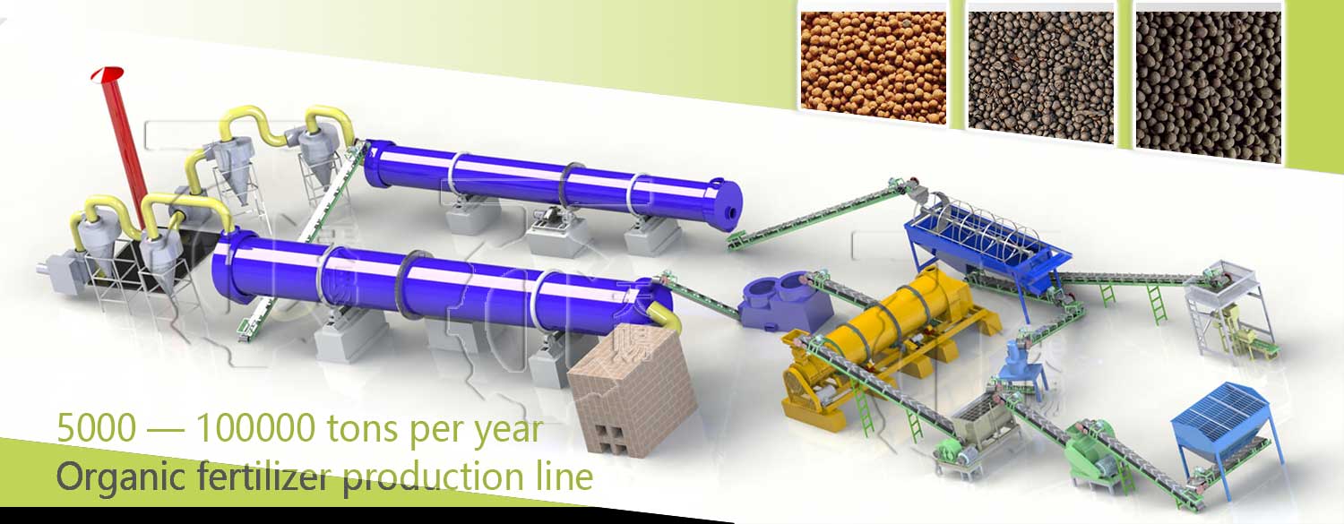5000-10000 ton-per-jaar-productielijn voor organische meststoffen